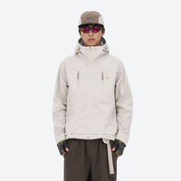 
                  
                    Women's antimicrobial rain jacket - lavender jacket detail and lifestyle views, for everyday urban wear in rain
                  
                