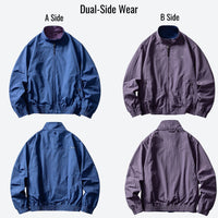 
                  
                    Dual-side wear softshell with stand collar - gloxinia purple dual-side jacket views, for light rain and wind protection
                  
                