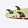 Honeycomb tri-fin setup for surfing - lime green thruster fin set, on-model back view, for surfing in most conditions