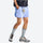 Lightweight water-repellent running shorts with liner - blue water-repellent shorts with black tee, for warm-weather training