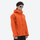 Men's technical hardshell with hood - orange color variant front and back views, for rain and wind protection