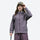 Women's hooded hardshell with slim waist fit - lavender mauve jacket front and lifestyle views, for everyday outdoor wear