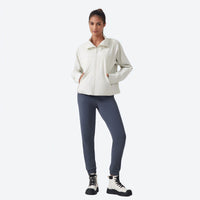 
                  
                    Women's water-repellent softshell jacket - purple and white color variants side and back views, for cool weather protection
                  
                