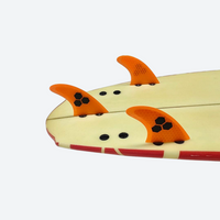 
                  
                    FCS fiberglass thruster fin set 3-pack - green and orange thruster fin sets, for shortboard and funboard surfing
                  
                