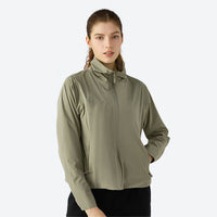 
                  
                    Slim fit fleece-lined jacket for women - purple and white color variants side and back views, for everyday urban wear
                  
                