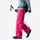Unisex detachable liner insulated pants for winter - pink down pants with blue top and backpack, for skiing and snowboarding