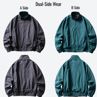 
                  
                    Dual-side wear softshell with stand collar - anchor black dual-side jacket views, for everyday urban wear and travel
                  
                