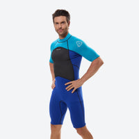 
                  
                    Men's short-sleeve full-leg wetsuit - blue men's wetsuit views, for water sports in warm conditions
                  
                