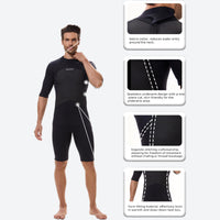 
                  
                    Loom men's 2mm shorty one-piece wetsuit - black men's wetsuit views, for water sports in warm conditions
                  
                