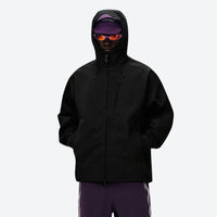 
                  
                    Men's waterproof softshell jacket - mauve and black color variants side and back views, for travel and everyday wear
                  
                
