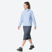
                  
                    Vento packable hardshell jacket with carry system - light blue packable hardshell jacket views, on-model side view
                  
                