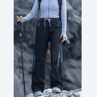 
                  
                    Unisex fleece-lined water-repellent hiking pants - black fleece-lined hiking pants with light blue top
                  
                