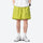 Unisex nylon quick-dry shorts - lime green quick-dry shorts with white tee, front standing view, for warm-weather trekking