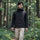 Rove men's 3M Thinsulate softshell jacket - black jacket views, on-model side view, for travel and active lifestyles