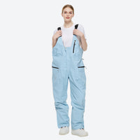 
                  
                    Unisex waterproof 2L snow jacket and bib pants - rose pink bib pants, on-model front view, for skiing and snowboarding
                  
                