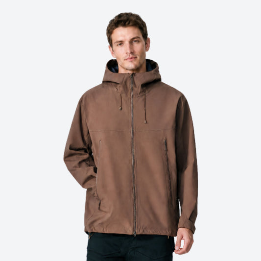 Men's lightweight waterproof packaway jacket - white packable hardshell jacket views, for cycling and active outdoor pursuits