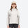 Waterproof fitted hiking jacket for women - light gray off-white jacket front and lifestyle views, on-model front view