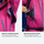 High-performance waterproof jacket for men - pink color variant and detail shots, for rain and wind protection