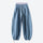 Breathable knit trail pants with cuffed hem - dusty blue knit cargo pants, back product view, for warm-weather trekking