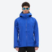 
                  
                    High-performance waterproof jacket for men - blue color variant front views, for trail running and active outdoor sports
                  
                
