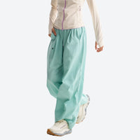 
                  
                    Breathable lightweight wide-leg trail pants - mint green wide-leg hiking pants with cream top, for travel and daily commute
                  
                