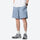 Water-repellent nylon shorts for outdoor - light blue quick-dry shorts with white tee, for hiking and trail walking