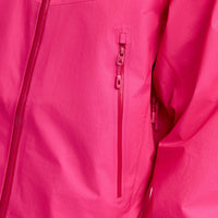 
                  
                    Men's 3L hardshell jacket ultra-light - pink color variant and close-up details, for trail running and active outdoor sports
                  
                