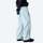 Unisex detachable liner insulated pants for winter - ice blue down pants, side view, for winter commute and travel