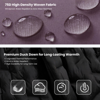 
                  
                    Unisex waterproof 2-in-1 down pants with liner - purple down pants, for cold-weather winter sports
                  
                