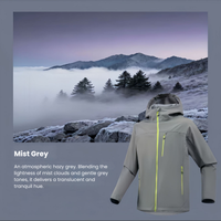
                  
                    Fleece-lined water-repellent jacket - close-up details of fleece lining and technical features, on-model hood side view
                  
                