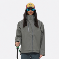 
                  
                    Women's 3L rain jacket for hiking - close-up details of zippers and technical features, for rain and wind protection
                  
                