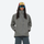 Waterproof hooded jacket for women - close-up details of zippers and technical features, for travel and everyday wear