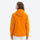 Lightweight waterproof hooded jacket for women - close-up details of zippers cuffs and seams, on-model back view