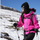 Lightweight hooded rain jacket for women - pink color variant front and side views, for rain and wind protection