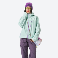 
                  
                    Fleece-lined water-repellent jacket - color variants and front views, on-model back view, for hiking and outdoor adventures
                  
                