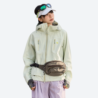 
                  
                    Women's antimicrobial rain jacket - hot pink jacket front view, on-model front view, for hiking and outdoor adventures
                  
                