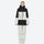 Unisex snowboard jacket and bibs set - black and white colorblock jacket with black pants, for skiing and snowboarding