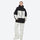Unisex snowboard jacket and bibs set - black and white colorblock jacket with black pants, for cold-weather winter sports
