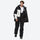 Unisex waterproof 2L snow jacket and bib pants - black bib pants, on-model front view, for powder and piste riding