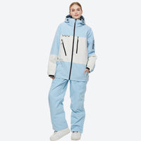 
                  
                    Unisex snowboard jacket and bibs set - rose pink jacket with rose pink pants, for skiing and snowboarding
                  
                