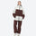 Breathable 2-layer colorblock ski jacket with suspender bibs - coffee brown and white colorblock jacket with coffee pants
