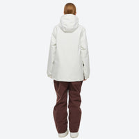 
                  
                    Unisex waterproof 2L snow jacket and bib pants - coffee brown jacket with white pants, for resort and backcountry days
                  
                