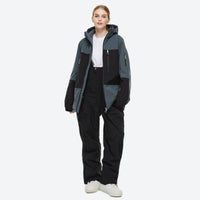 
                  
                    Unisex snowboard jacket and bibs set - coffee brown jacket with coffee pants, for cold-weather winter sports
                  
                