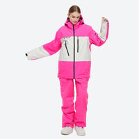 
                  
                    Unisex waterproof 2L snow jacket and bib pants - ice blue jacket with ice blue pants, for cold-weather winter sports
                  
                
