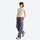 Breathable relaxed trail pants with drawcord waist - mauve purple quick-dry hiking pants with white tee, side walking view