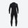 Unisex 3mm long-sleeve wetsuit - men's black wetsuit with knee protection views, for water sports in cool conditions
