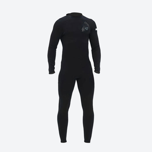 Unisex 3mm long-sleeve wetsuit - men's black wetsuit with knee protection views, for water sports in cool conditions