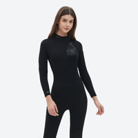 
                  
                    Men's and women's full neoprene wetsuit with knee protection - women's black wetsuit with knee protection views
                  
                