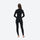 Shore 3mm unisex one-piece wetsuit - women's black wetsuit with knee protection views, for snorkeling and swimming