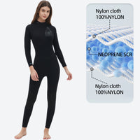 
                  
                    Shore 3mm unisex one-piece wetsuit - women's black wetsuit with knee protection views, for surfing and bodyboarding
                  
                